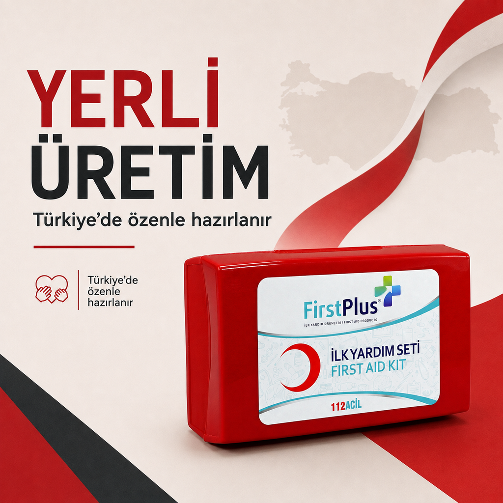 FirstPlus FP01.104 Araç İlk Yardım Çantası – 18 Kalem Kırmızı ABS Plastik Çanta
