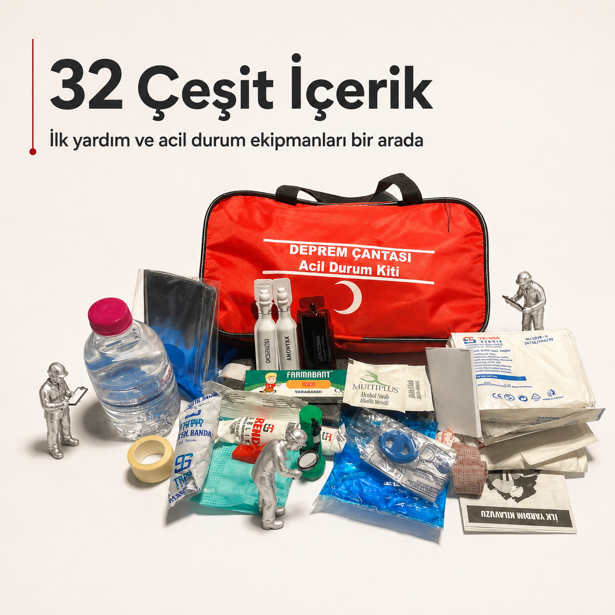 İlkYardımPro Deprem Çantası – 32 Çeşit Acil Durum ve İlk Yardım Kiti
